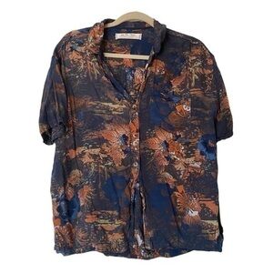 Free People Distressed Edge Contemporary Retro Button Down Size XS